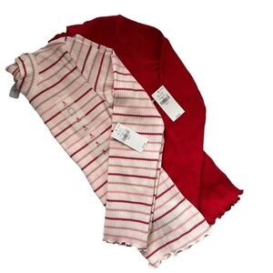 NWT Long-Sleeve Rib-Knit Mock-Neck Top for Girls Set of 2 Size Small 6/7